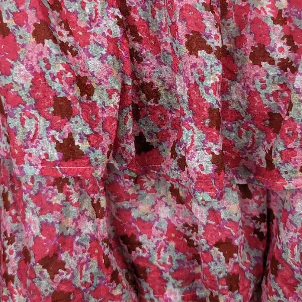Free People | Talia Tunic Floral Ruffle Top Size Small NWOT